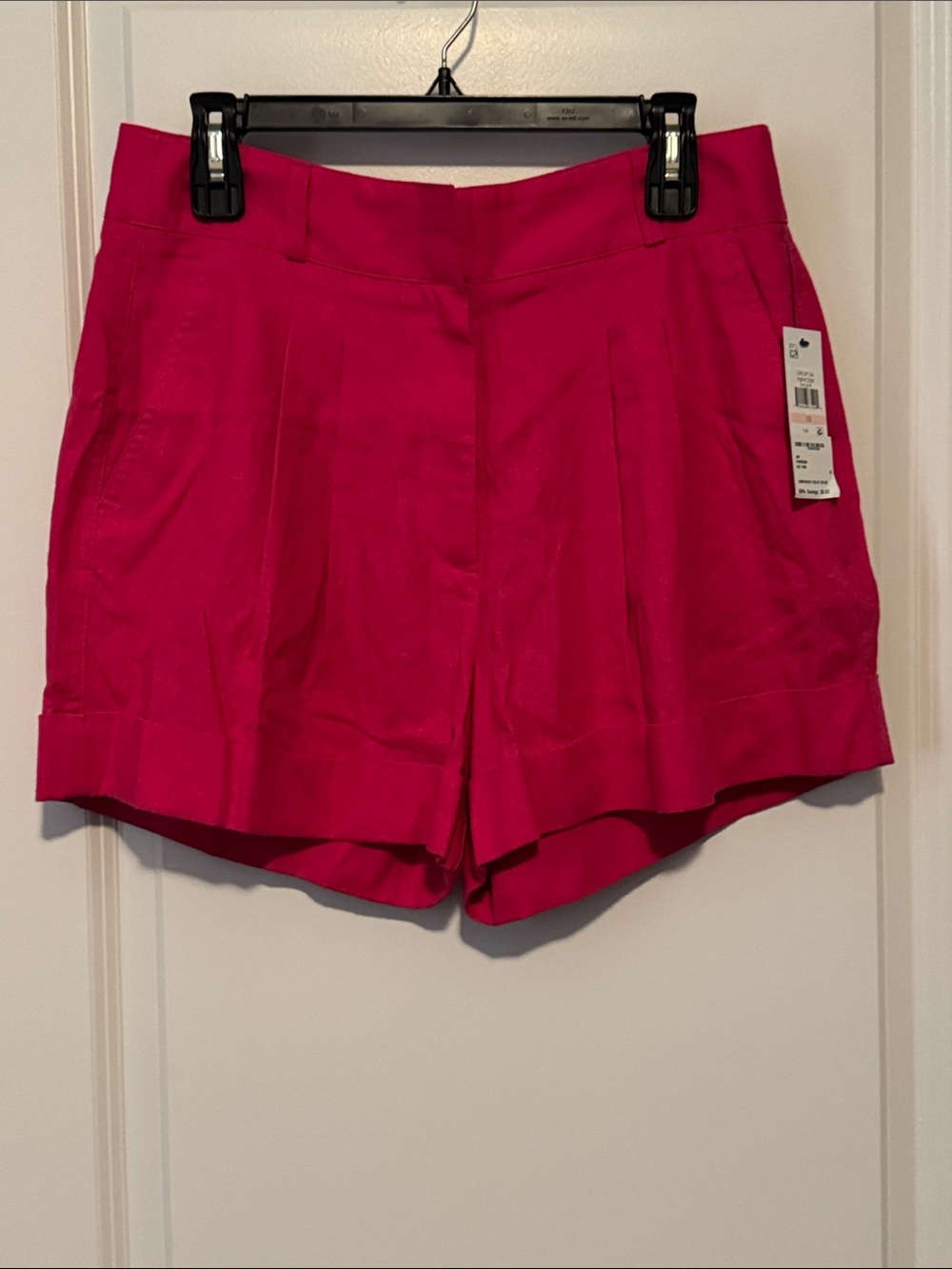 DKNY Fuchsia Tailored Pleat-Front Women's Shorts